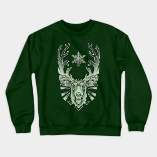 green geometric reindeer Crewneck Sweatshirt